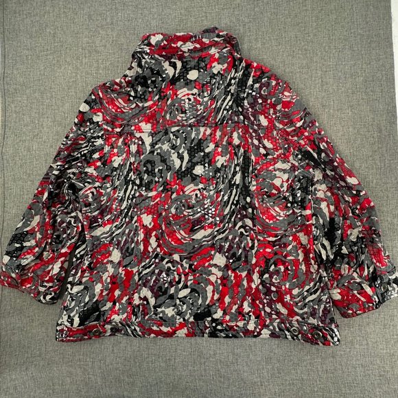 Hearts of Palm Woman Jacket Plus 18W Shiny Retro Stretch Collared Buttons - Picture 12 of 15